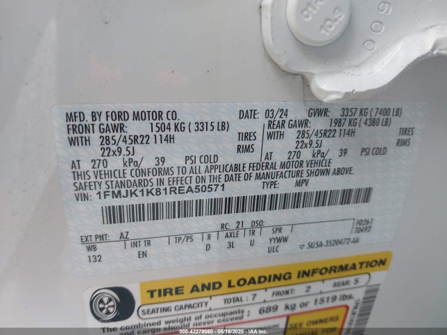 1FMJK1K81REA50571 Ford gtdi-standard