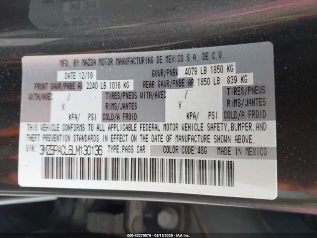 2020 MAZDA MAZDA3 3MZBPACL6LM130136 Photo 8