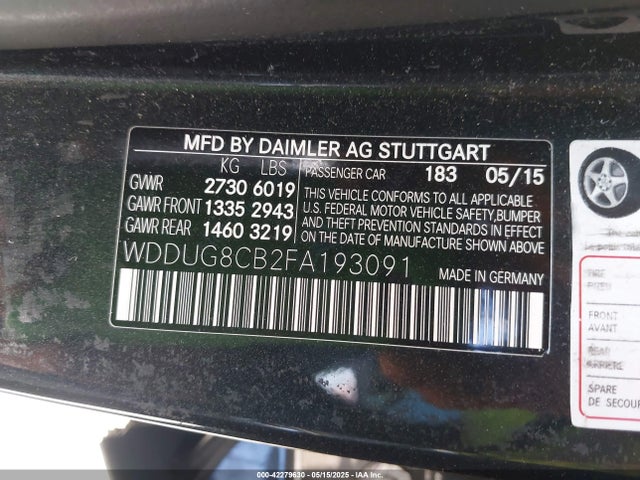WDDUG8CB2FA193091 Mercedes-Benz 2015