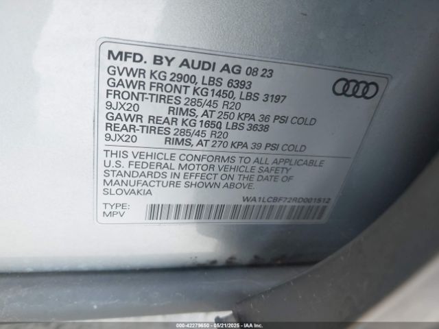 WA1LCBF72RD001512 Audi Q7 Premium Plus 45 Tfsi Quattro Tiptronic