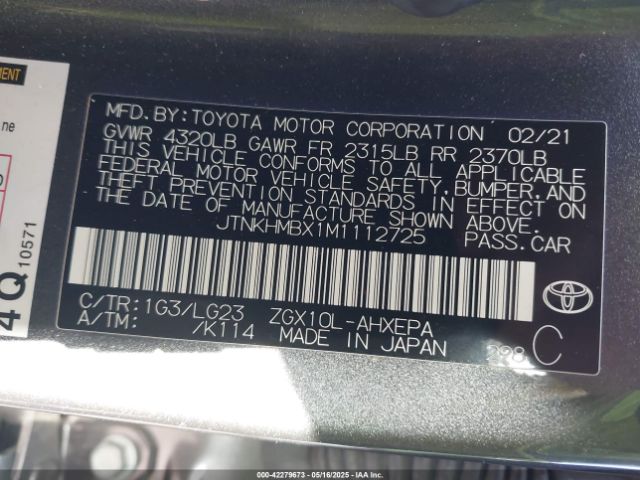 JTNKHMBX1M1112725 Toyota 3zr-fae