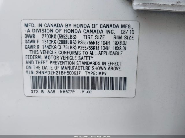 2011 ACURA MDX 2HNYD2H21BH500637 Photo 8