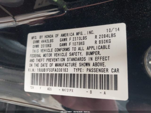 2015 ACURA TLX 19UUB1F50FA006163 Photo 8