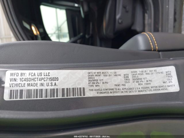 2023 DODGE DURANGO 1C4SDHCT4PC715020 Photo 8