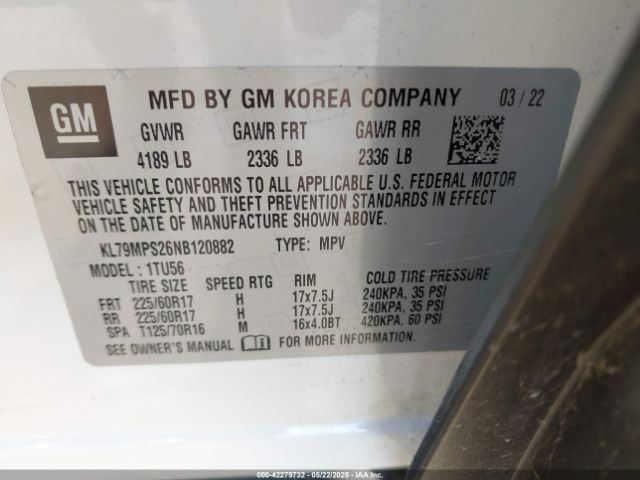 2022 CHEVROLET TRAILBLAZER KL79MPS26NB120882 Photo 8