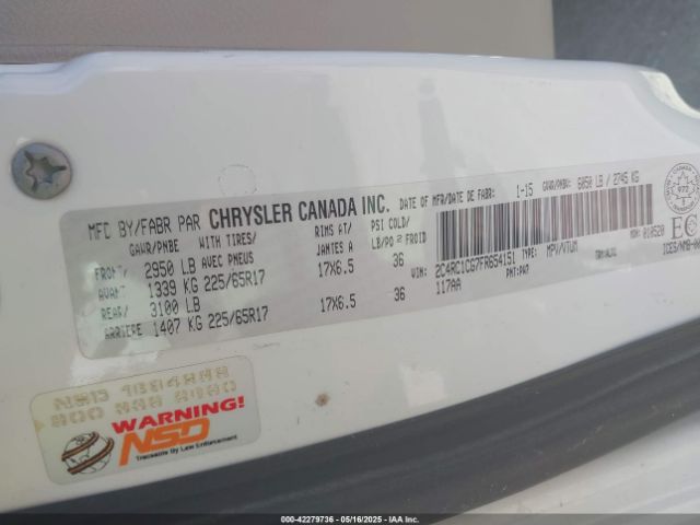 2C4RC1CG7FR654151 Chrysler Town & Country Touring-l