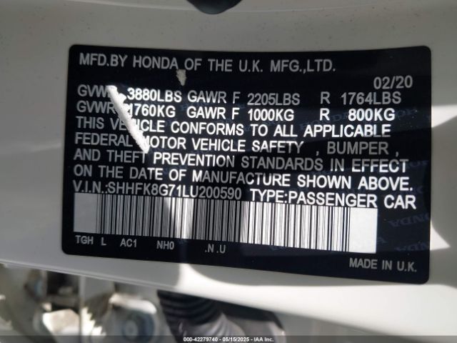 SHHFK8G71LU200590 Honda Civic Type R Touring