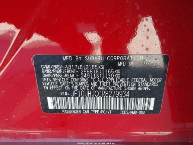 JF1GUHJC0R8279934 Subaru Impreza Rs 5-door