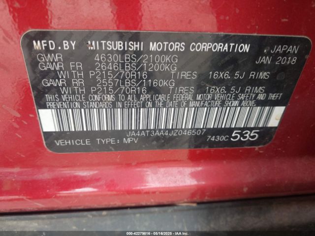 2018 MITSUBISHI ECLIPSE CROSS JA4AT3AA4JZ046507 Photo 8