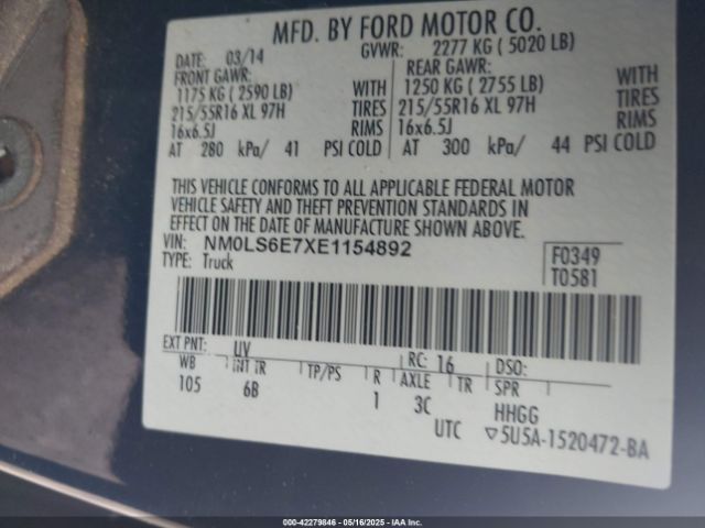 2014 FORD TRANSIT CONNECT NM0LS6E7XE1154892 Photo 8