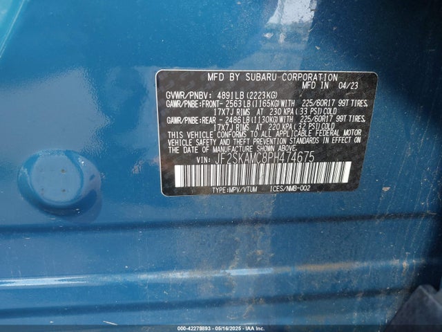 Subaru na u5 2023 JF2SKAMC8PH474675 Image 9