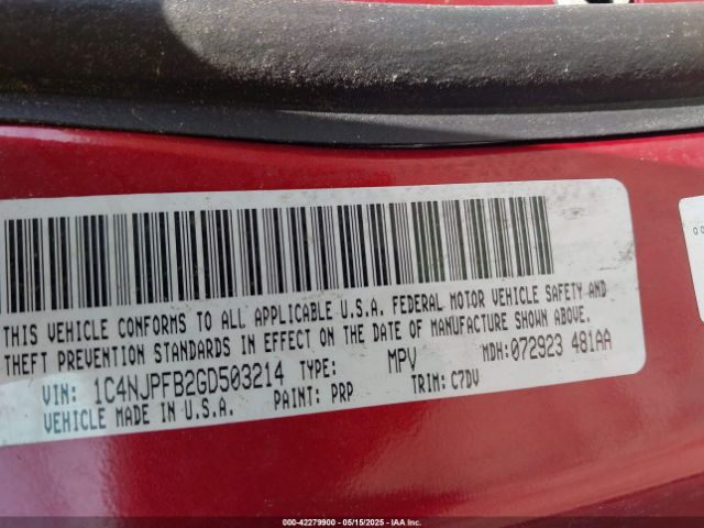 1C4NJPFB2GD503214 Jeep Patriot Latitude