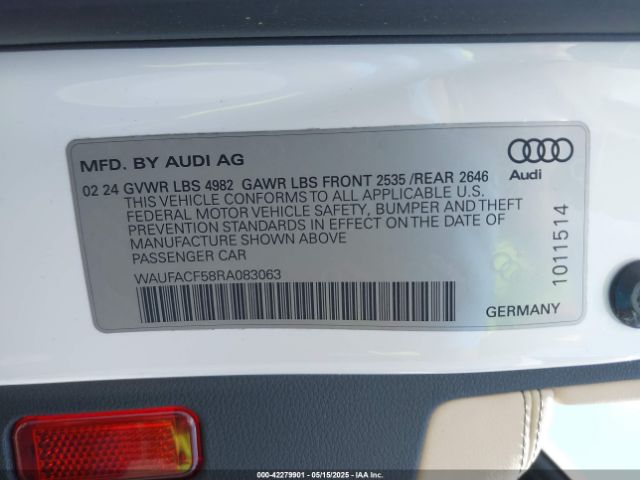 WAUFACF58RA083063 Audi A5 Sportback Premium Plus 45 Tfsi Quattro S Tronic