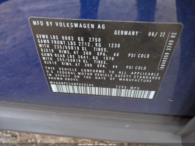 WVGGNPE26NP036269 Volkswagen Id.4 Awd Pro S
