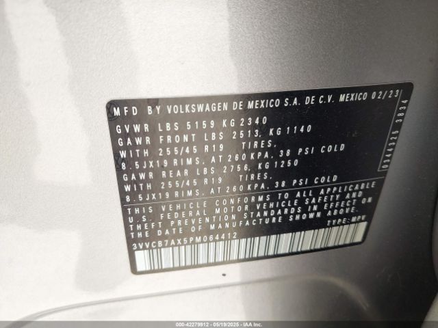 2023 VOLKSWAGEN TIGUAN 3VVCB7AX5PM064412 Photo 8
