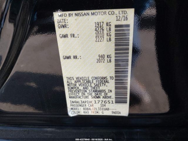 2017 NISSAN ALTIMA 1N4AL3AP1HC177651 Photo 8