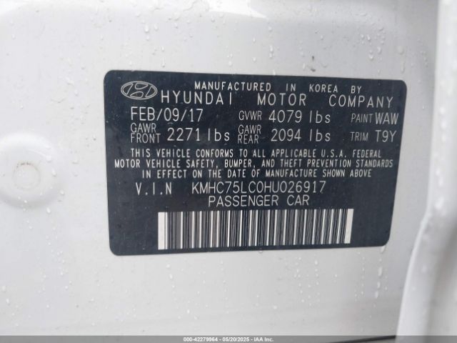 2017 HYUNDAI IONIQ HYBRID KMHC75LC0HU026917 Photo 8