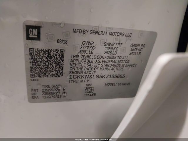 2019 GMC ACADIA 1GKKNXLS5KZ135655 Photo 8