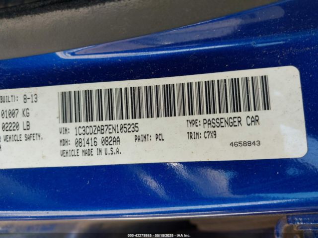 1C3CDZAB7EN105235 Dodge AVENGER SE