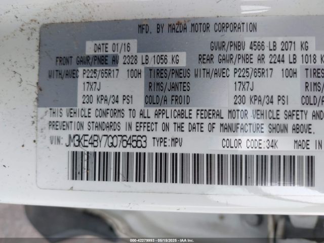 2016 MAZDA CX-5 JM3KE4BY7G0764563 Photo 8