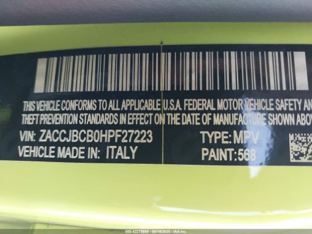 ZACCJBCB0HPF27223 Jeep Renegade Trailhawk 4x4