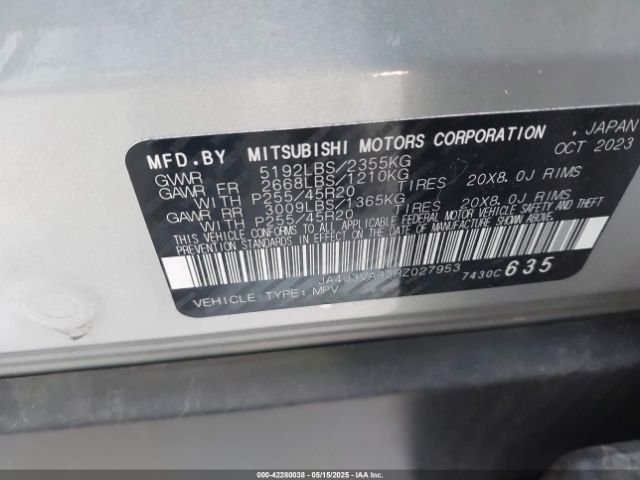 2024 MITSUBISHI OUTLANDER JA4J3VA83RZ027953 Photo 8