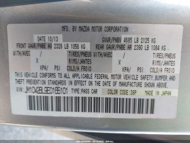 JM1CW2BL9E0165101 Mazda Mazda5 Sport