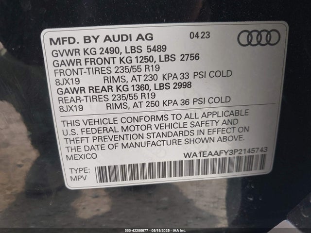 2023 AUDI Q5 WA1EAAFY3P2145743 Photo 8