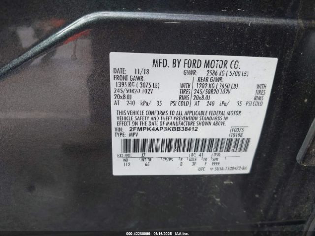 2FMPK4AP8KBB38412 Ford EDGE ST