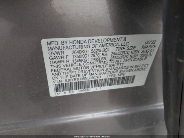 2022 ACURA MDX 5J8YE1H06NL050763 Photo 8