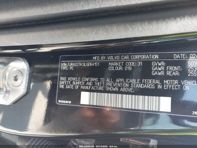 2020 VOLVO S60 7JRA22TK3LG064151 Photo 8