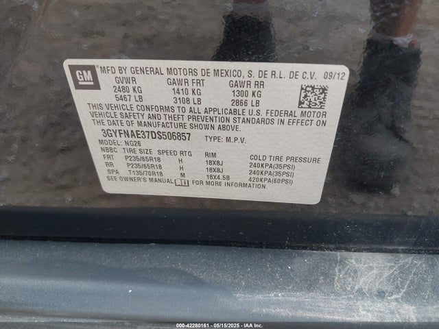 2013 CADILLAC SRX 3GYFNAE37DS506857 Photo 8