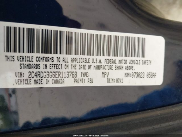 2C4RDGBG6ER113768 Dodge Grand Caravan Se