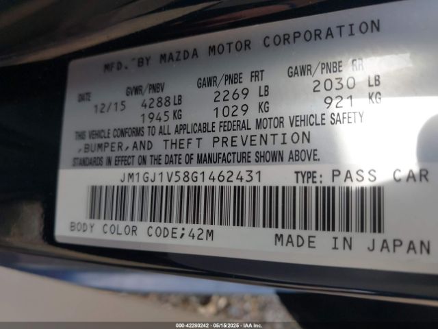 JM1GJ1V58G1462431 Mazda Mazda6 I Touring