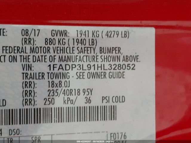 1FADP3L91HL328052 Ford FOCUS ST