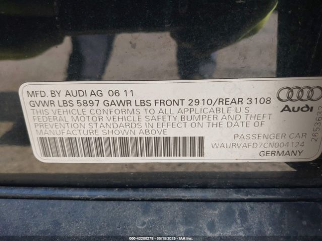 2012 AUDI A8 L WAURVAFD7CN004124 Photo 8