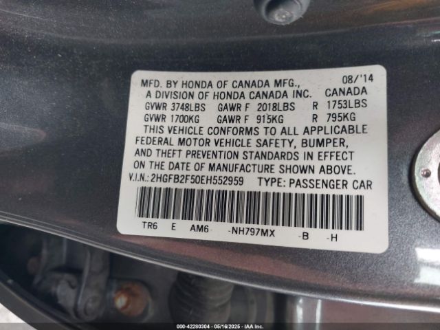 2HGFB2F50EH552959 Honda Civic Lx