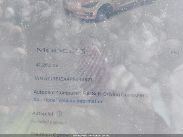 5YJ3E1EA4PF644621 Tesla MODEL 3