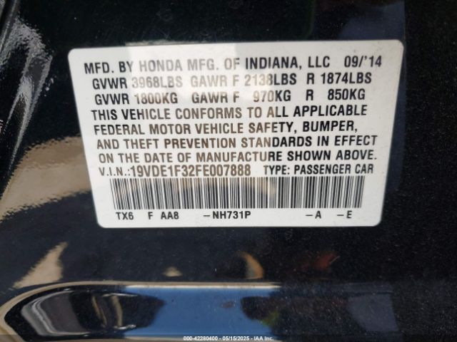 2015 ACURA ILX 19VDE1F32FE007888 Photo 8