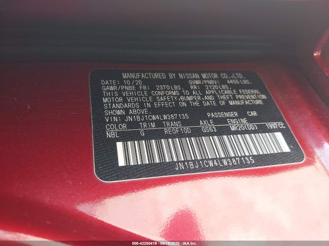 JN1BJ1CW4LW387135 Nissan Rogue Sport Sv Awd Xtronic Cvt