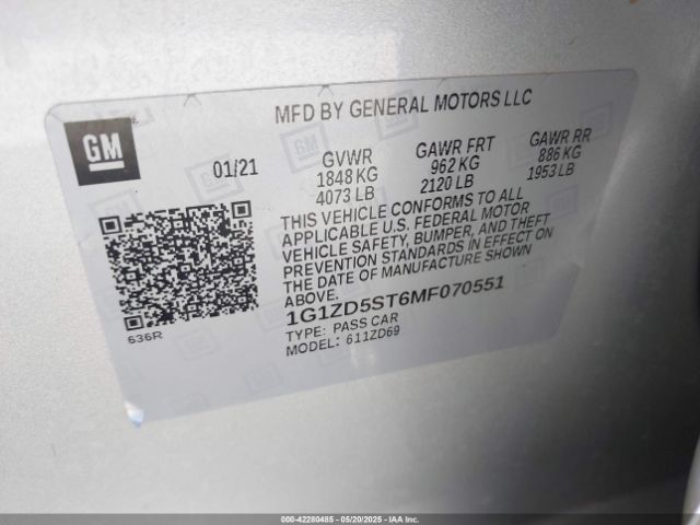 2021 CHEVROLET MALIBU 1G1ZD5ST6MF070551 Photo 8