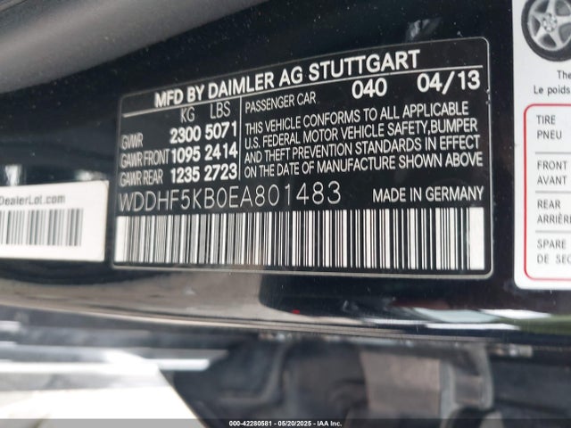 WDDHF5KB0EA801483 Mercedes-Benz E 350