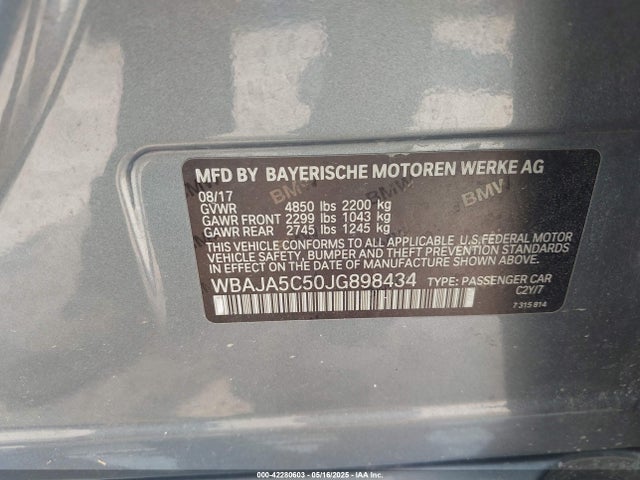 WBAJA5C50JG898434 BMW 530I