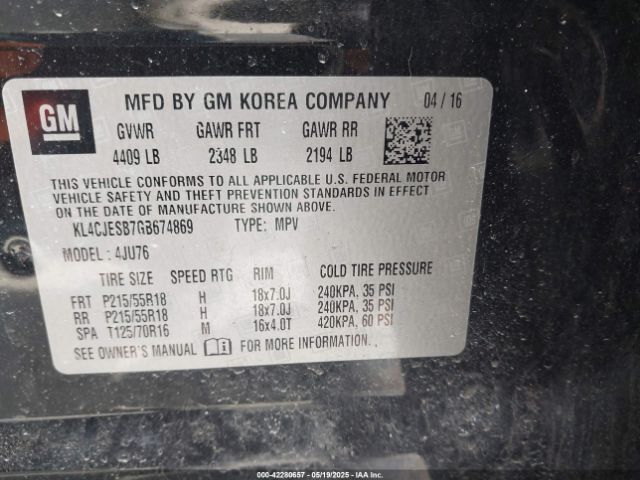 KL4CJESB7GB674869 Buick Encore