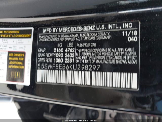 55SWF8EB6KU298297 Mercedes-Benz C 300 4matic
