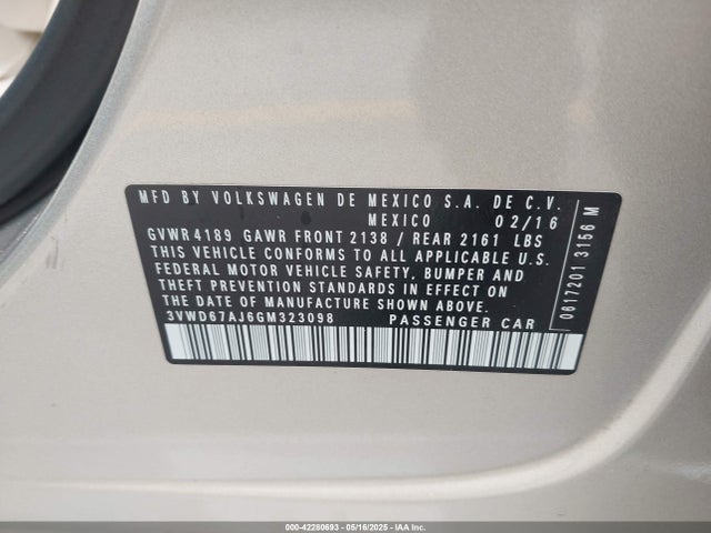 3VWD67AJ6GM323098 Volkswagen 1.4t