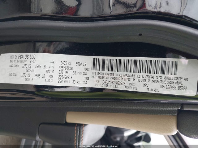 1C4PJMDB7HW636731 Jeep 2017