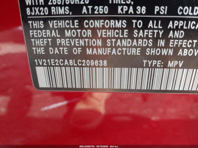 2020 VOLKSWAGEN ATLAS CROSS SPORT 1V21E2CA8LC209638 Photo 8