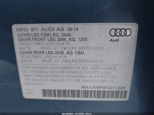 2015 AUDI Q5 WA1LFAFP4FA011408 Photo 8