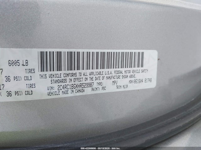 2C4RC1BGXHR529987 Chrysler Pacifica Touring-l